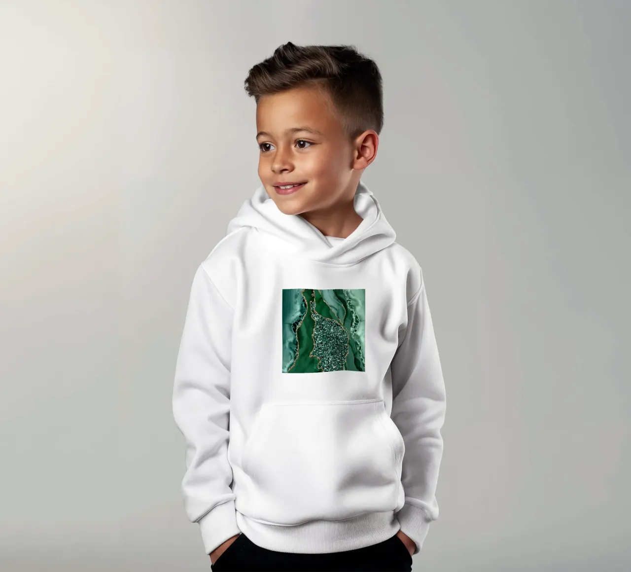 Agaat glitter oceaan textuur 15 kinder hoodie van Gemstone Textures