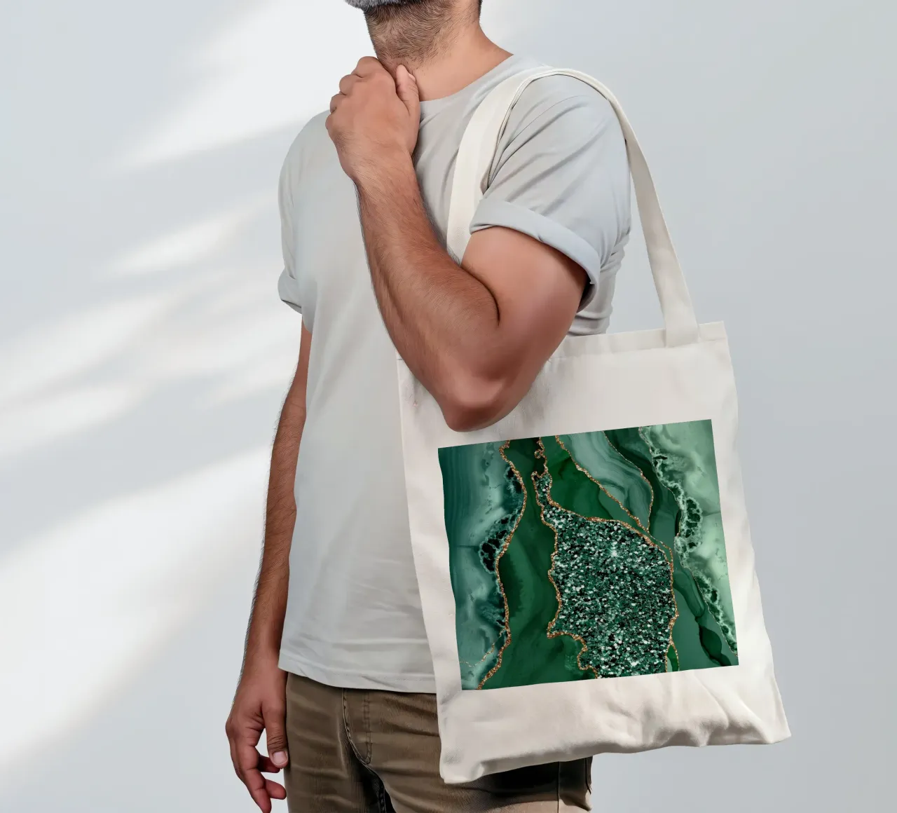 Agate Glitter Ocean Texture 15 tote bag by Gemstone Textures