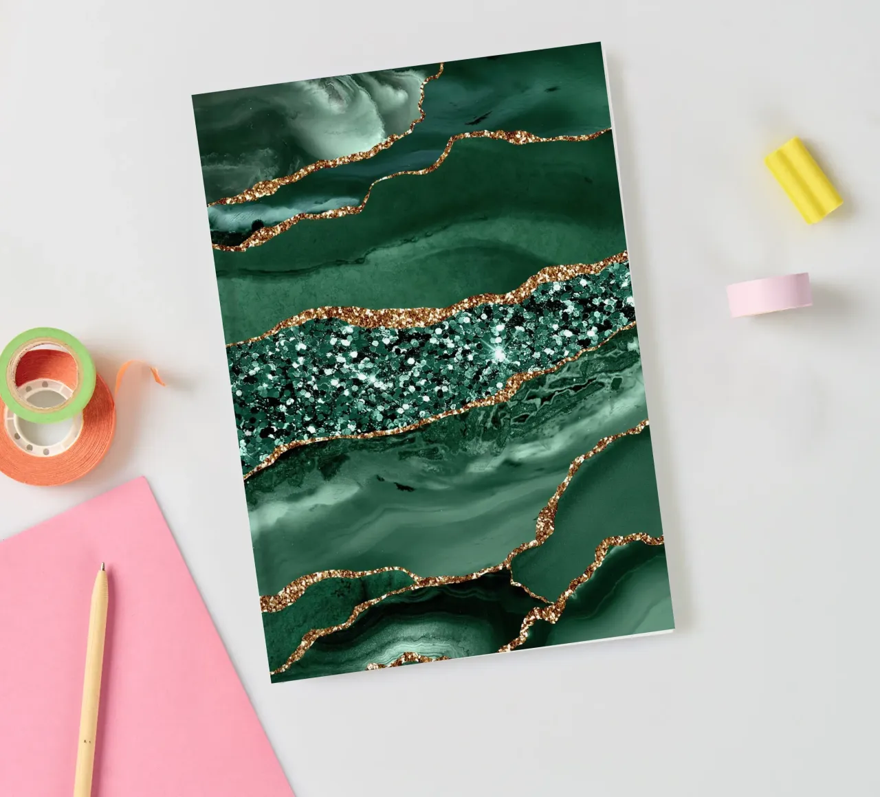Agate Glitter Ocean Texture 16 notebook by Gemstone Textures
