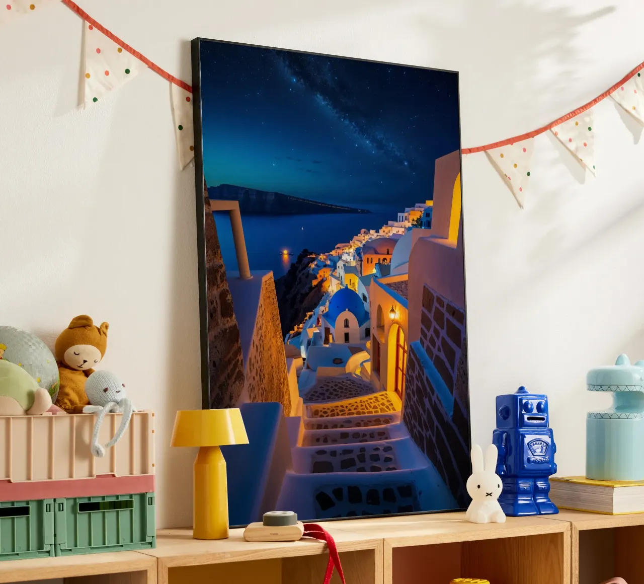 Romance in Santorini's Glow alluminio dibond da AlbertKlee