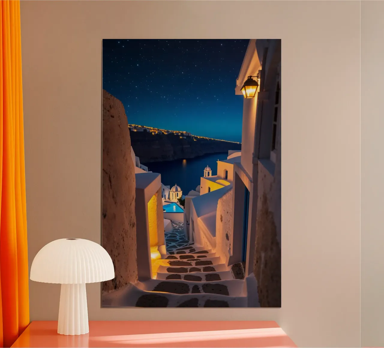 Santorini's Tranquil Night Bliss carta hahnemühle da AlbertKlee