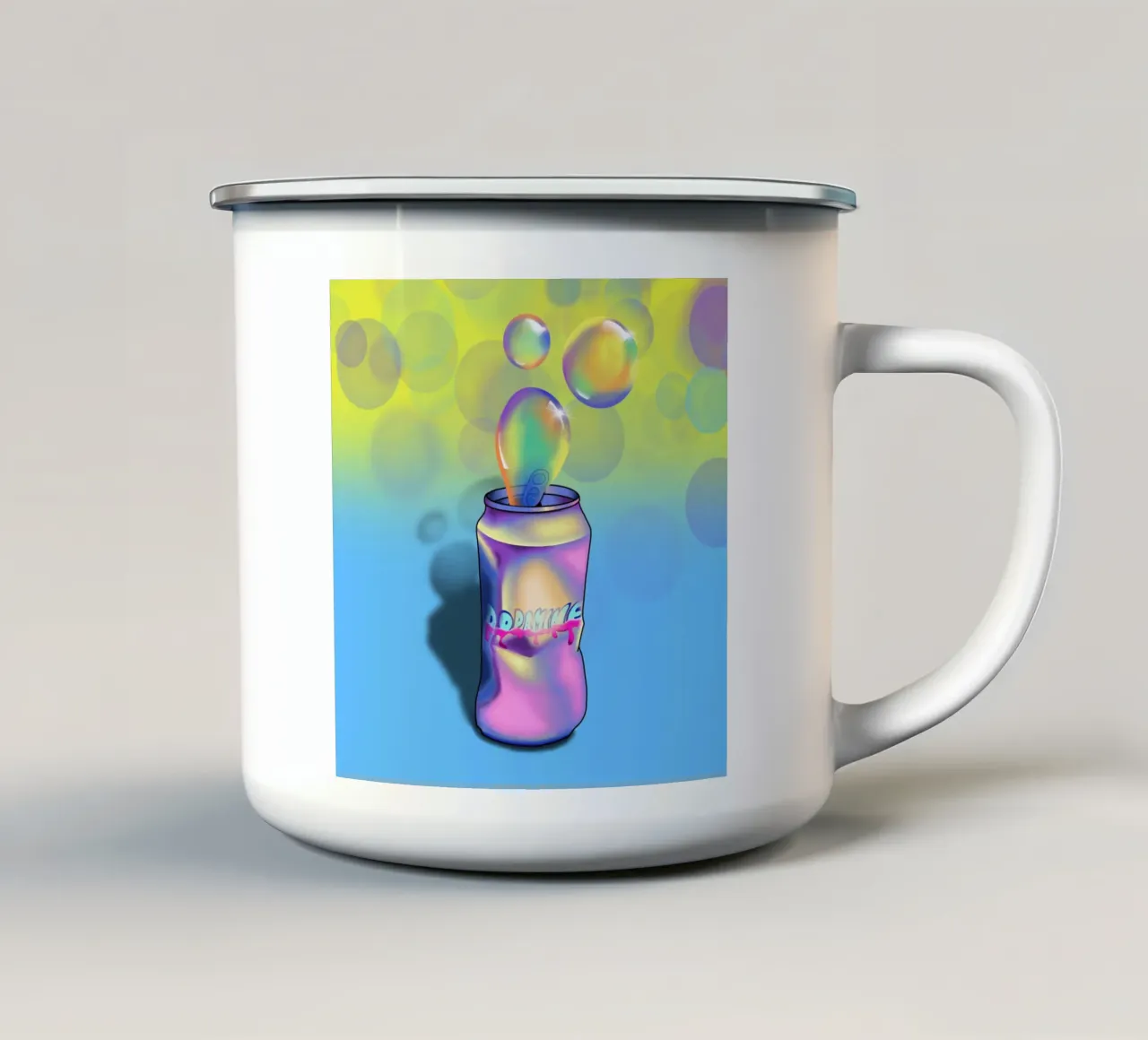 DRINK DOPAMINE tazza in smalto da LAUSEMIA DESIGN STUDIO