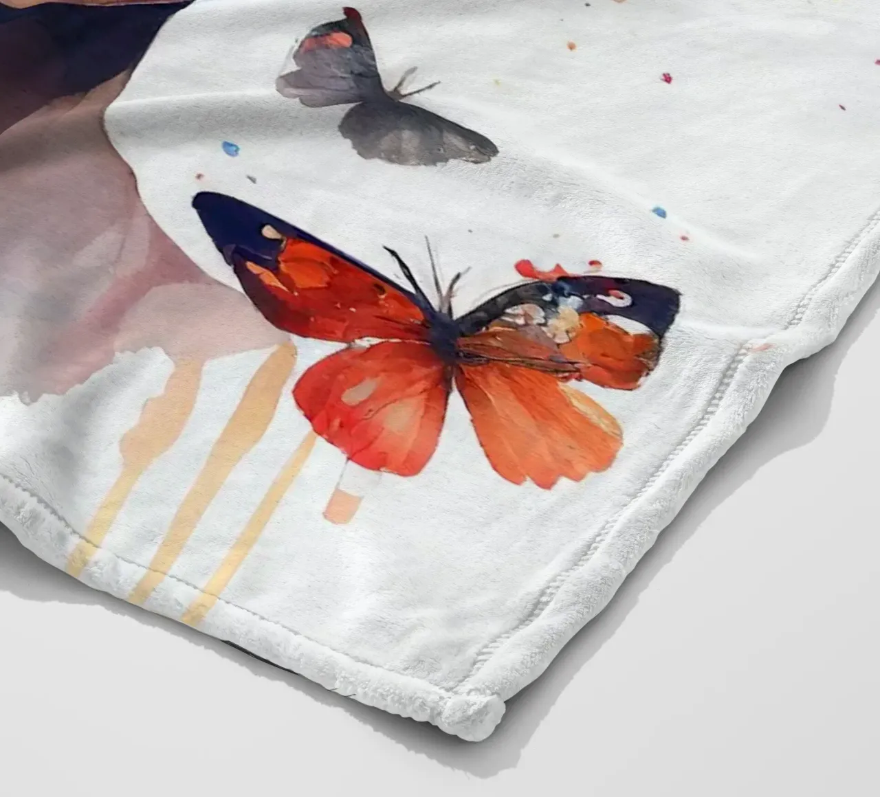 Farfalla acquerellata Donna africana coperta in pile da Chromatic Fusion Studio