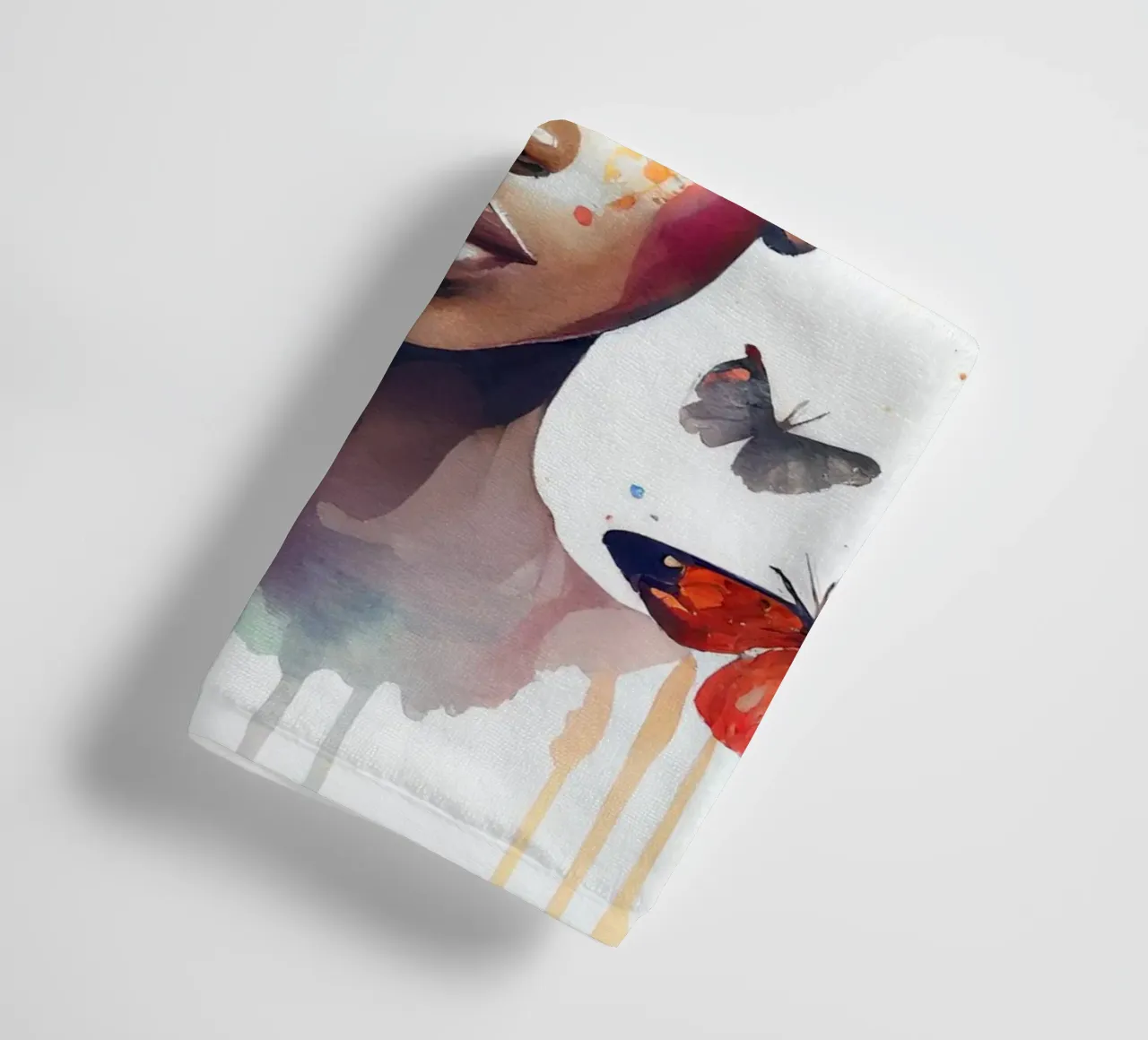 Farfalla acquerellata Donna africana asciugamano da bagno da Chromatic Fusion Studio