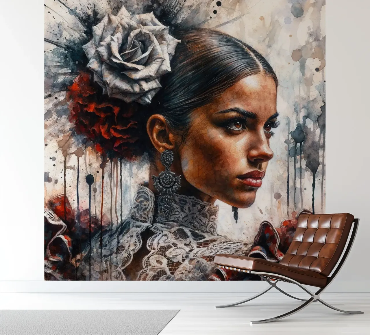 Watercolor Flamenco Dancer photo wallpaper by Chromatic Fusion Studio