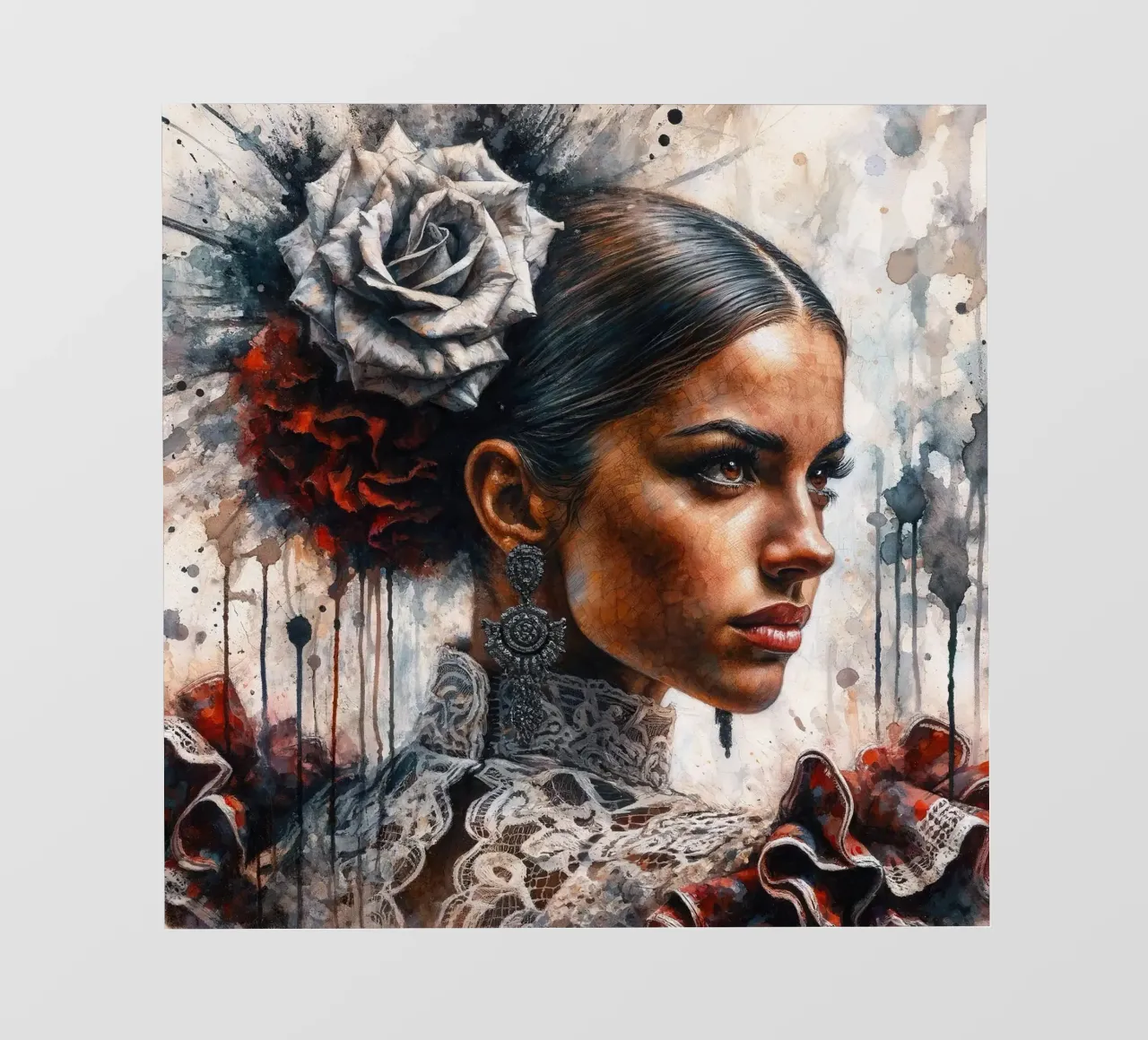 Watercolor Flamenco Dancer photo wallpaper by Chromatic Fusion Studio