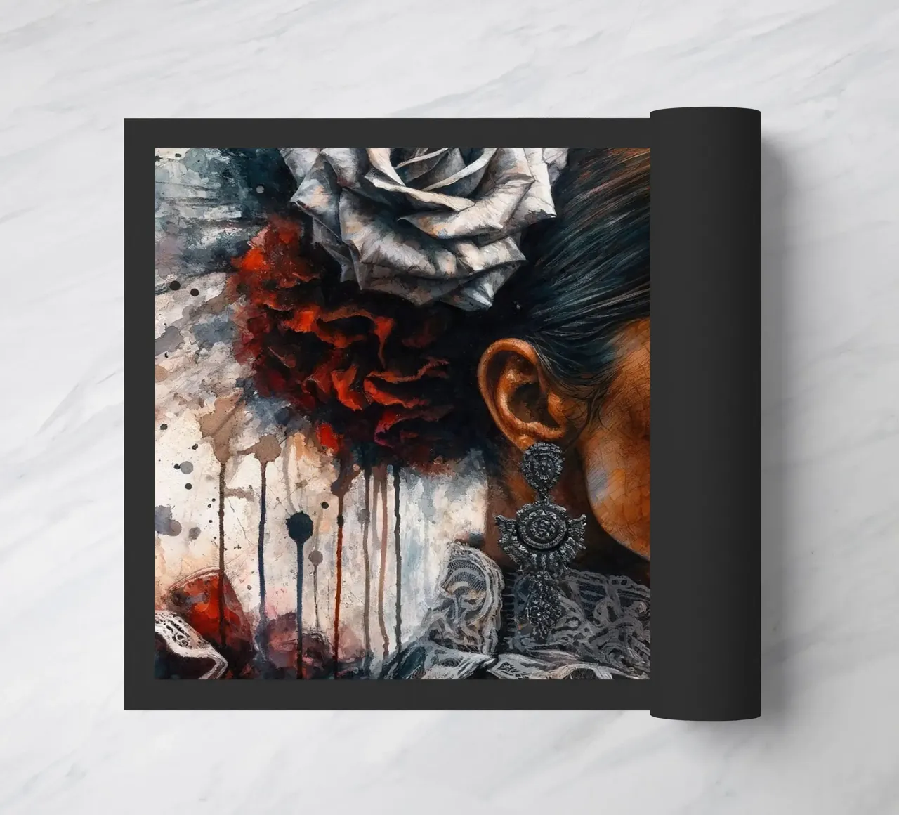 Watercolor Flamenco Dancer zerbino da Chromatic Fusion Studio