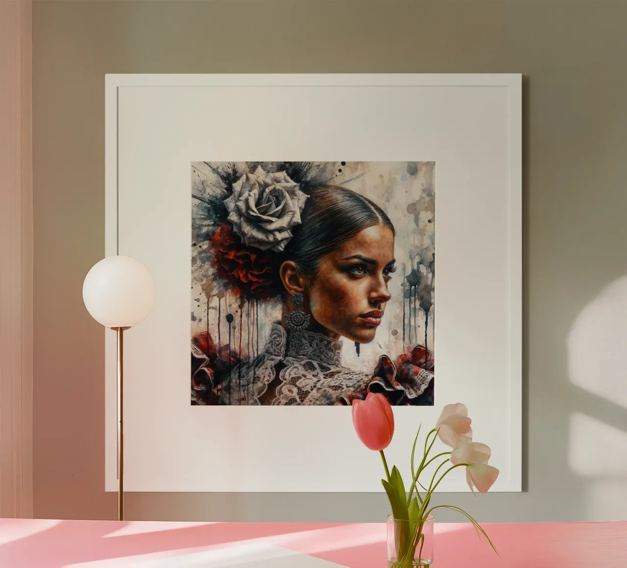 Watercolor Flamenco Dancer carta hahnemühle da Chromatic Fusion Studio