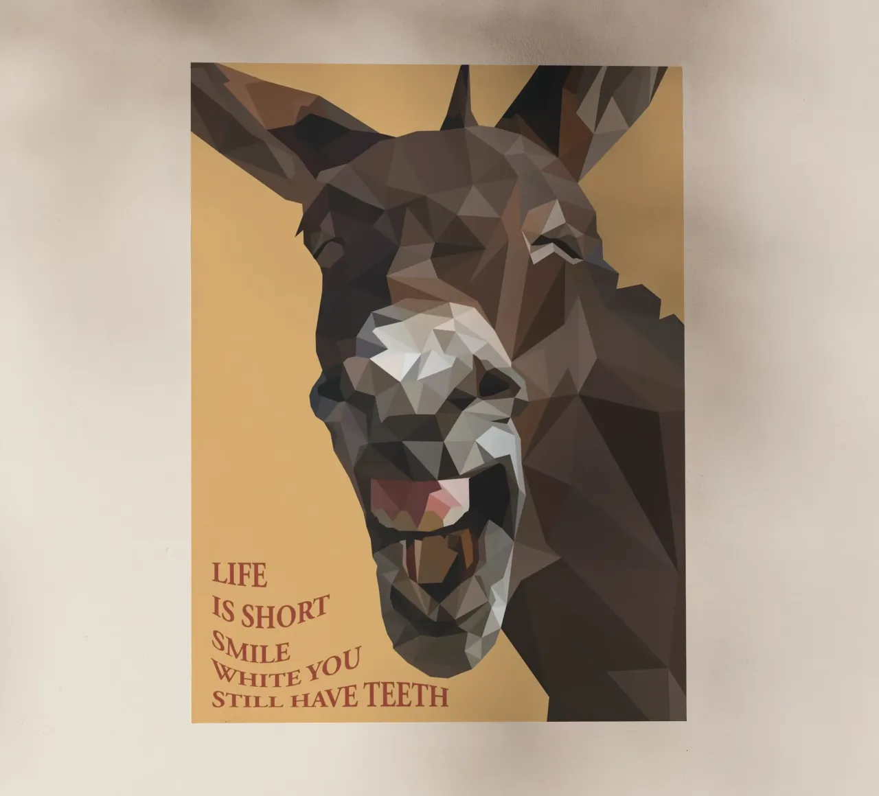 life is short smile with you teeth pellicola backlit da Low poly art