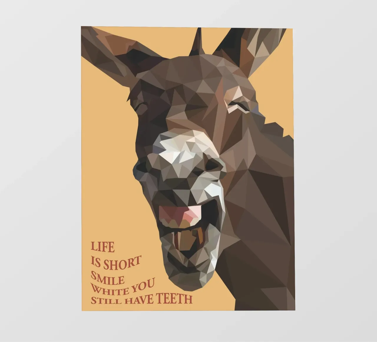 life is short smile with you teeth pellicola backlit da Low poly art