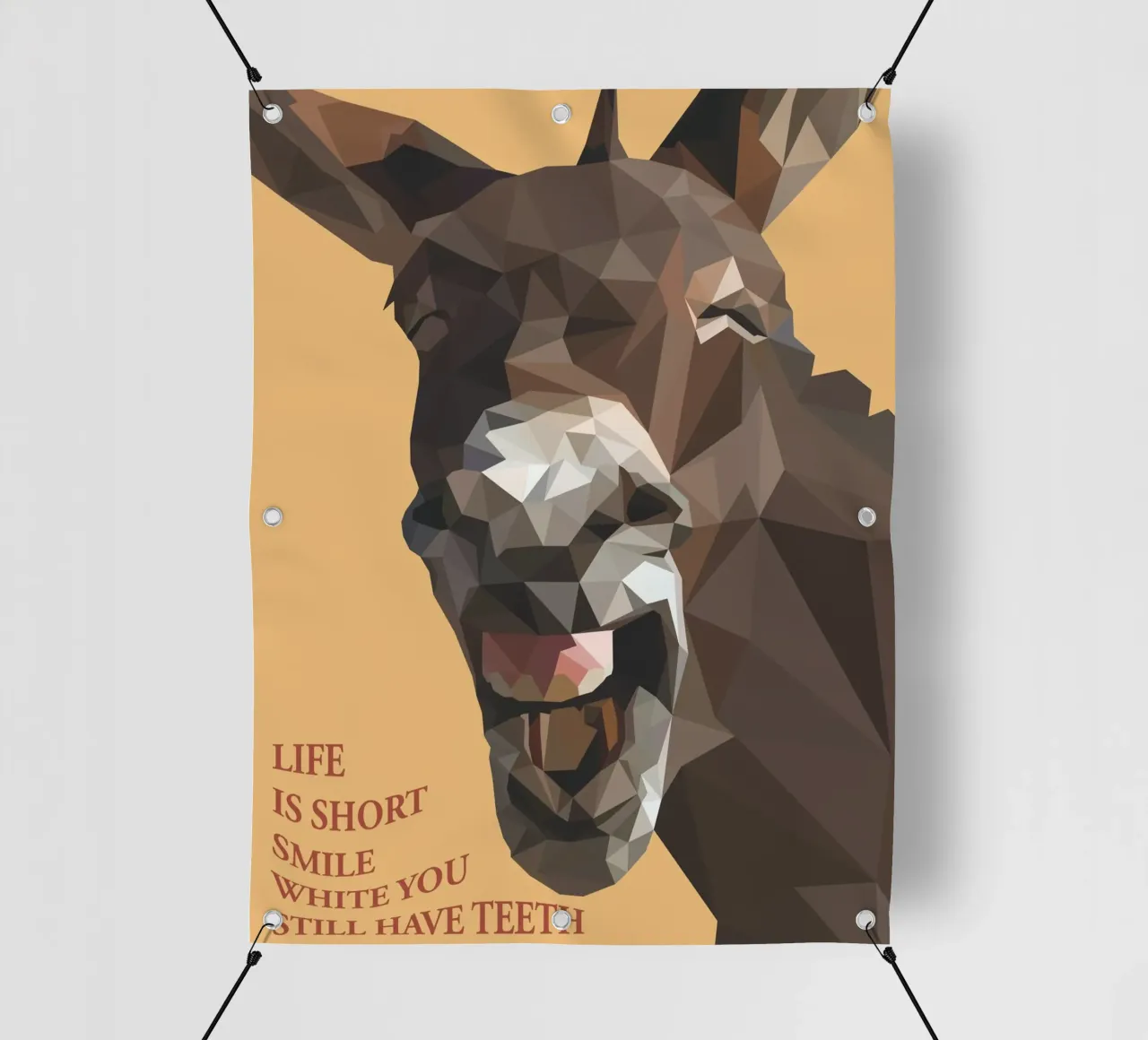 life is short smile with you teeth telo in pvc da Low poly art