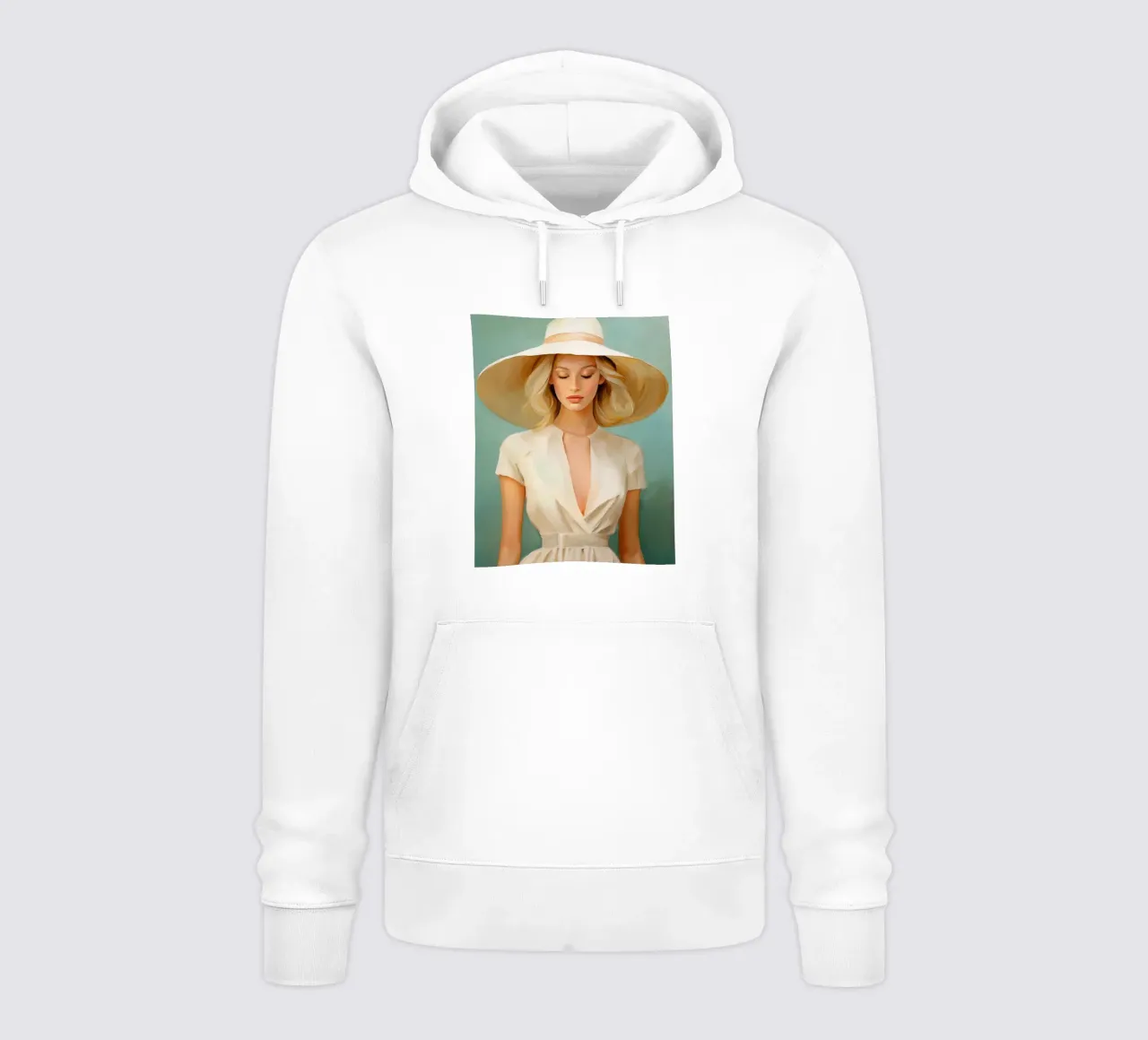 Donna elegante in colori tenui felpa con cappuccio da Take Your Art BV
