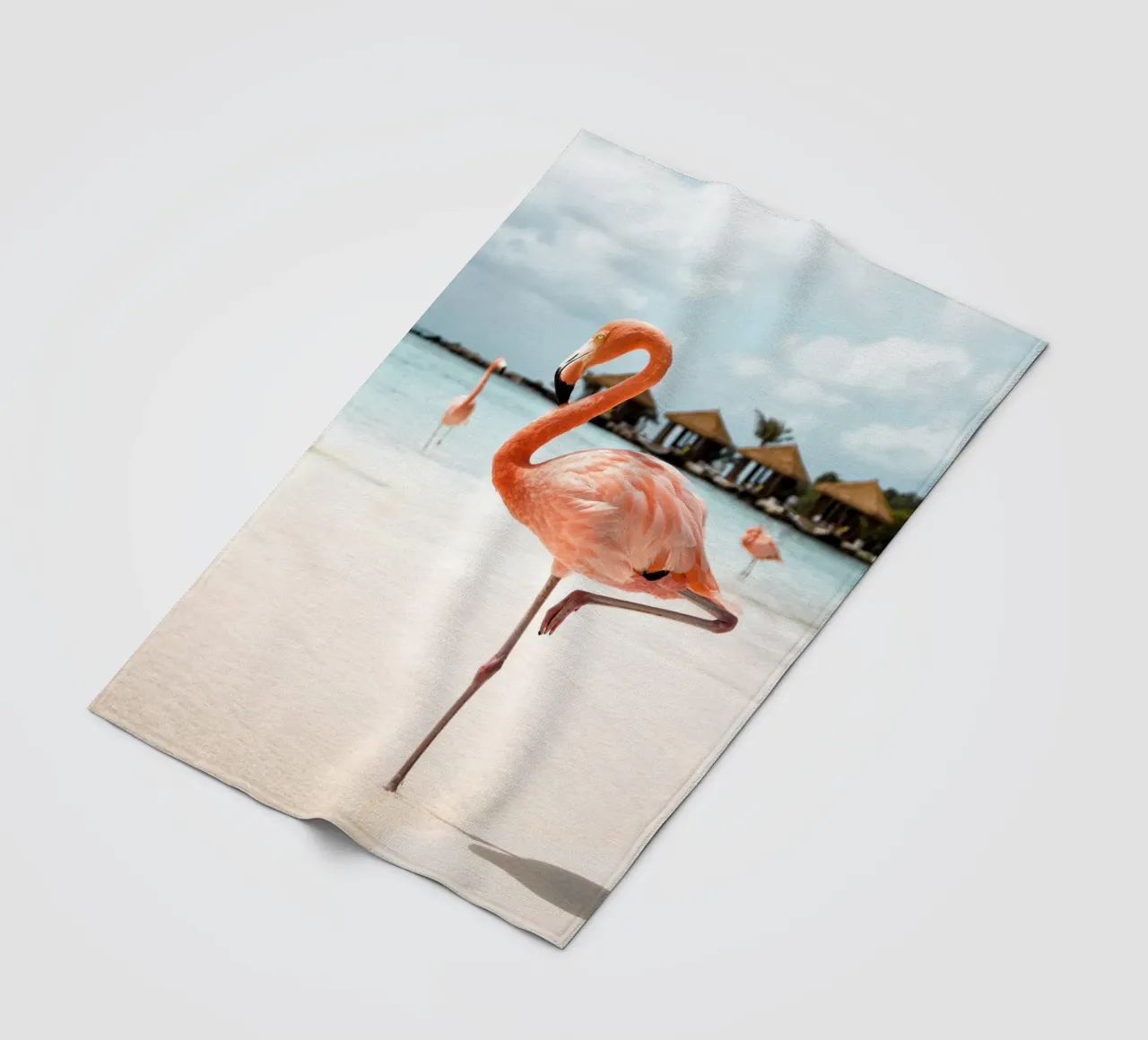 Fenicottero rosa tropicale coperta in pile da Henrike Schenk Photography