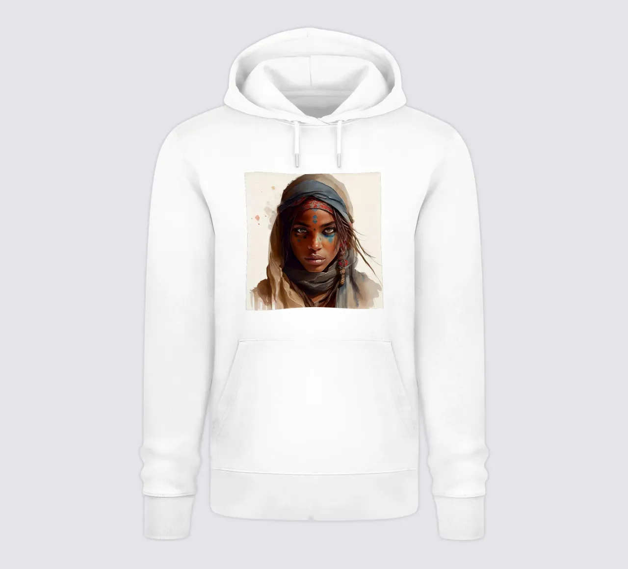 Acquerello Donna Tuareg felpa con cappuccio da Chromatic Fusion Studio
