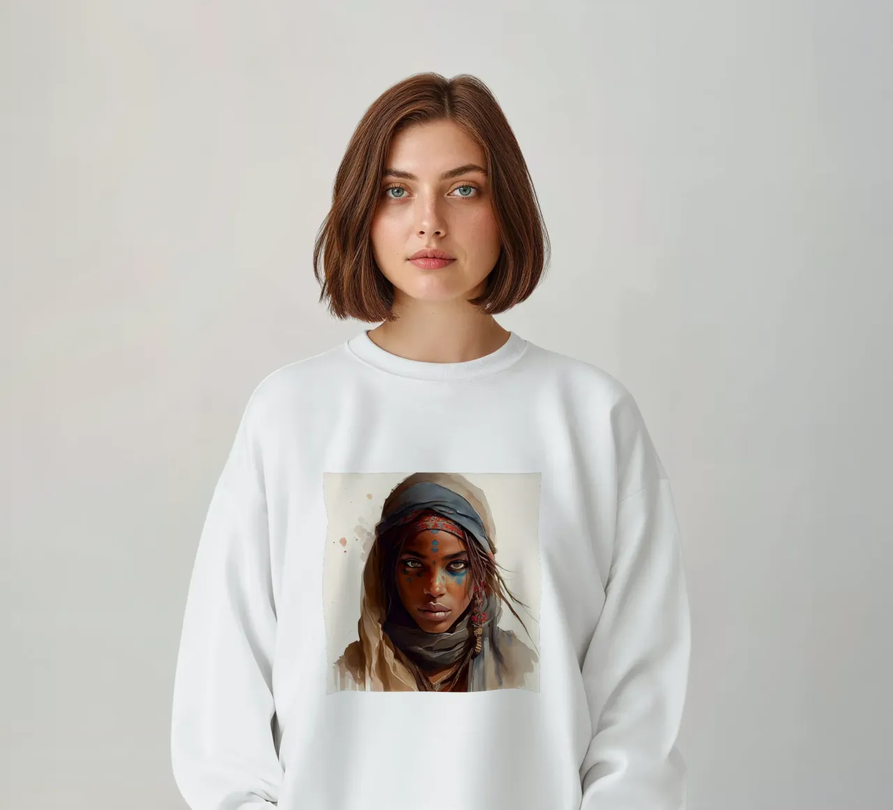 Acquerello Donna Tuareg felpa da Chromatic Fusion Studio