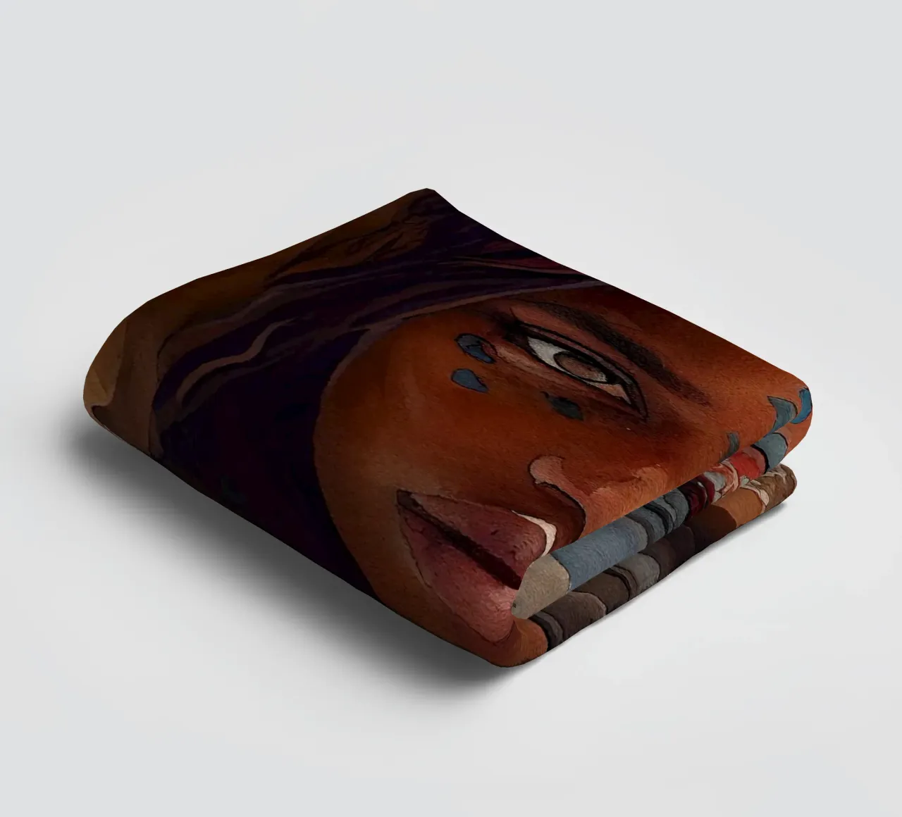 Acquerello Donna Tuareg asciugamano da bagno da Chromatic Fusion Studio