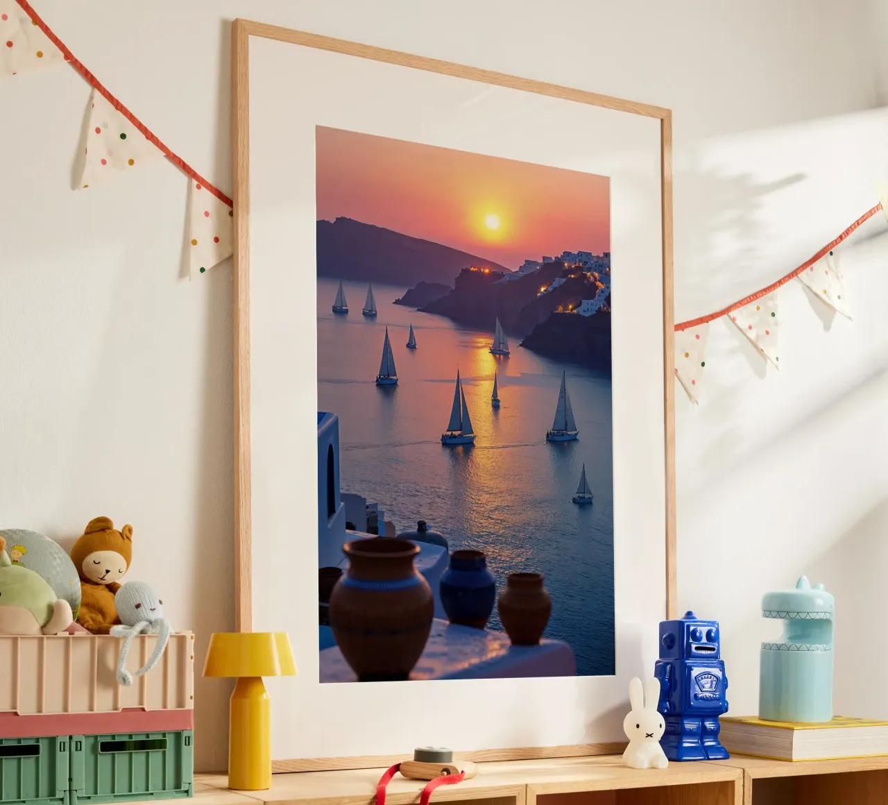 Sailing Into Santorini's Sunset Bliss carta hahnemühle da AlbertKlee