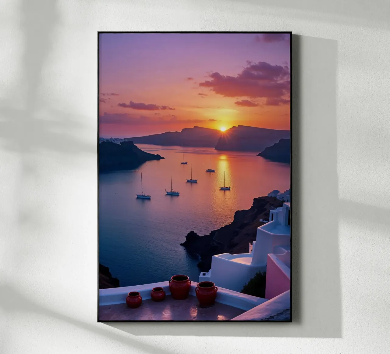 Santorini’s Sunset Symphony Over the Aegean plexiglass da AlbertKlee