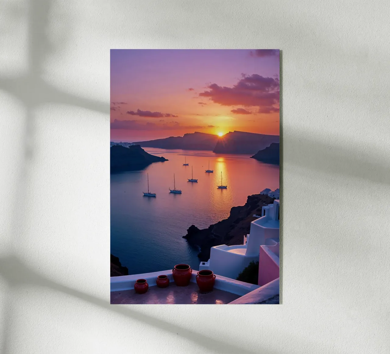 Santorini’s Sunset Symphony Over the Aegean plexiglass da AlbertKlee