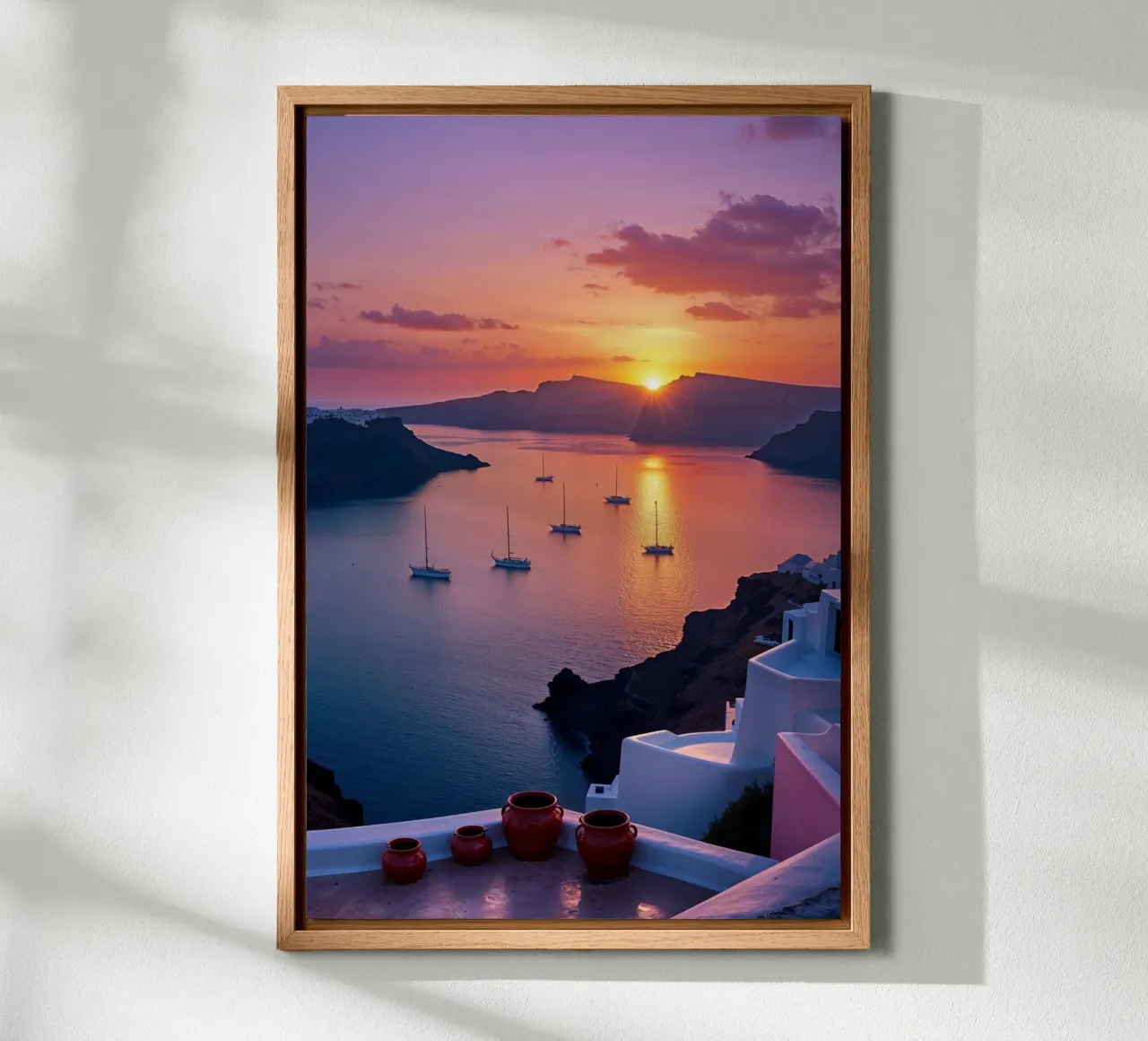 Santorini’s Sunset Symphony Over the Aegean lienzo de AlbertKlee