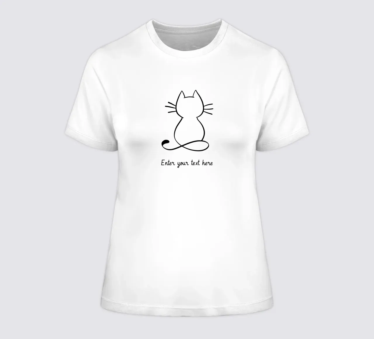 Whisker Whimsy women's fitted t-shirt by Doodle Dreams Art