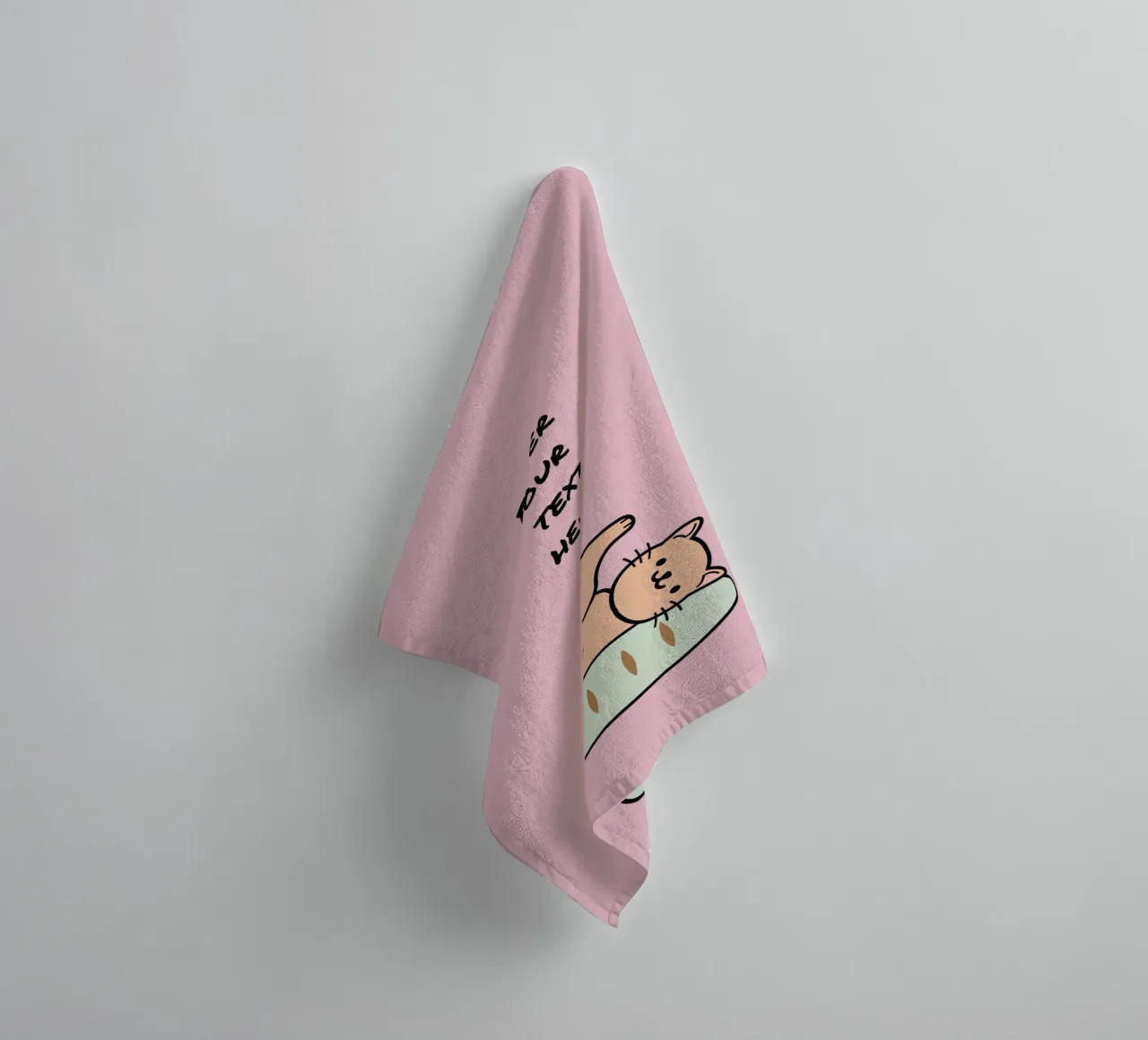 Whisker Whimsy towel by Doodle Dreams Art