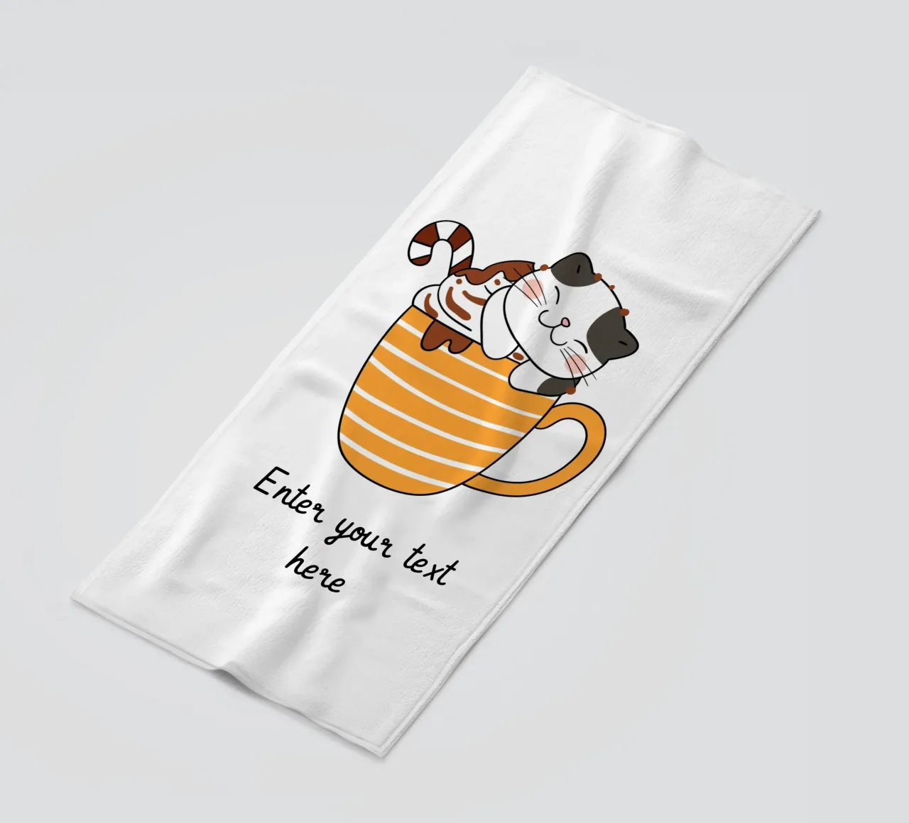 Whisker Whimsy beach towel by Doodle Dreams Art