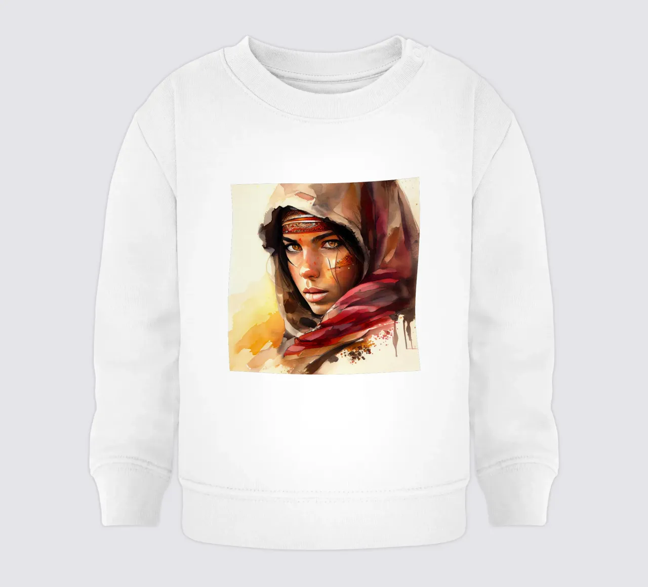 Acquerello Donna Tuareg felpa neonato da Chromatic Fusion Studio