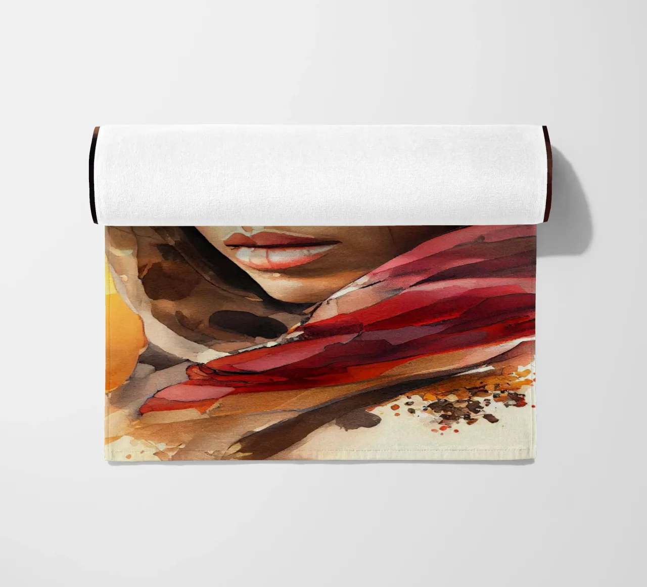 Acquerello Donna Tuareg telo mare da Chromatic Fusion Studio