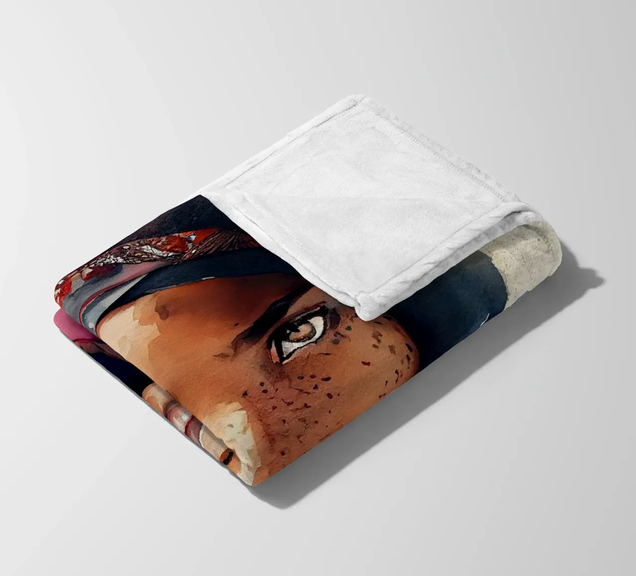 Acquerello Donna Tuareg coperta in pile da Chromatic Fusion Studio