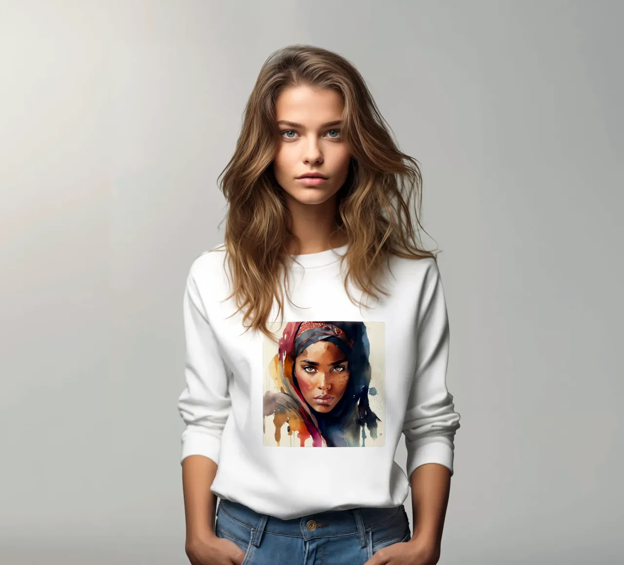 Acquerello Donna Tuareg felpa da Chromatic Fusion Studio