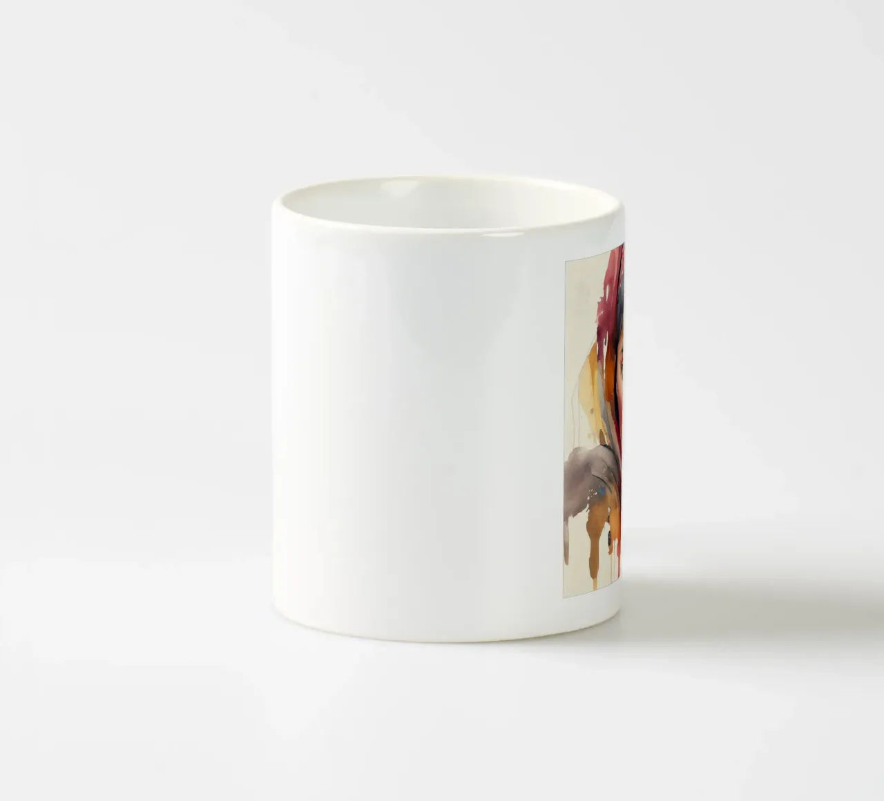 Acquerello Donna Tuareg tazza in ceramica da Chromatic Fusion Studio