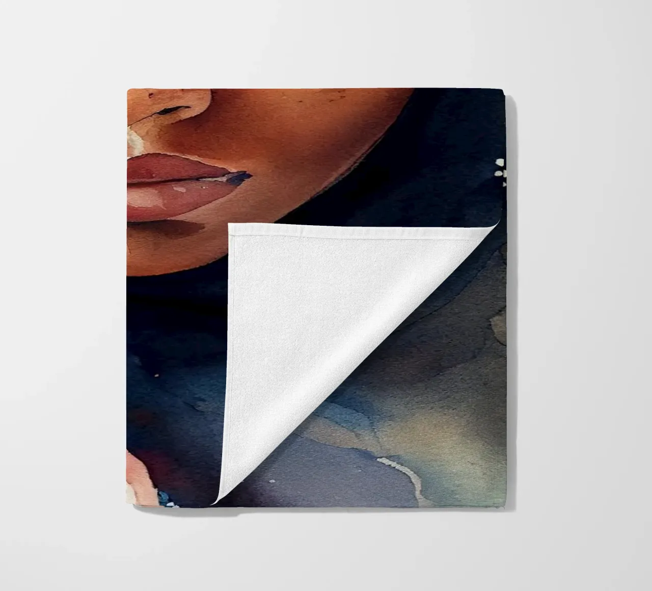 Acquerello Donna Tuareg telo mare da Chromatic Fusion Studio