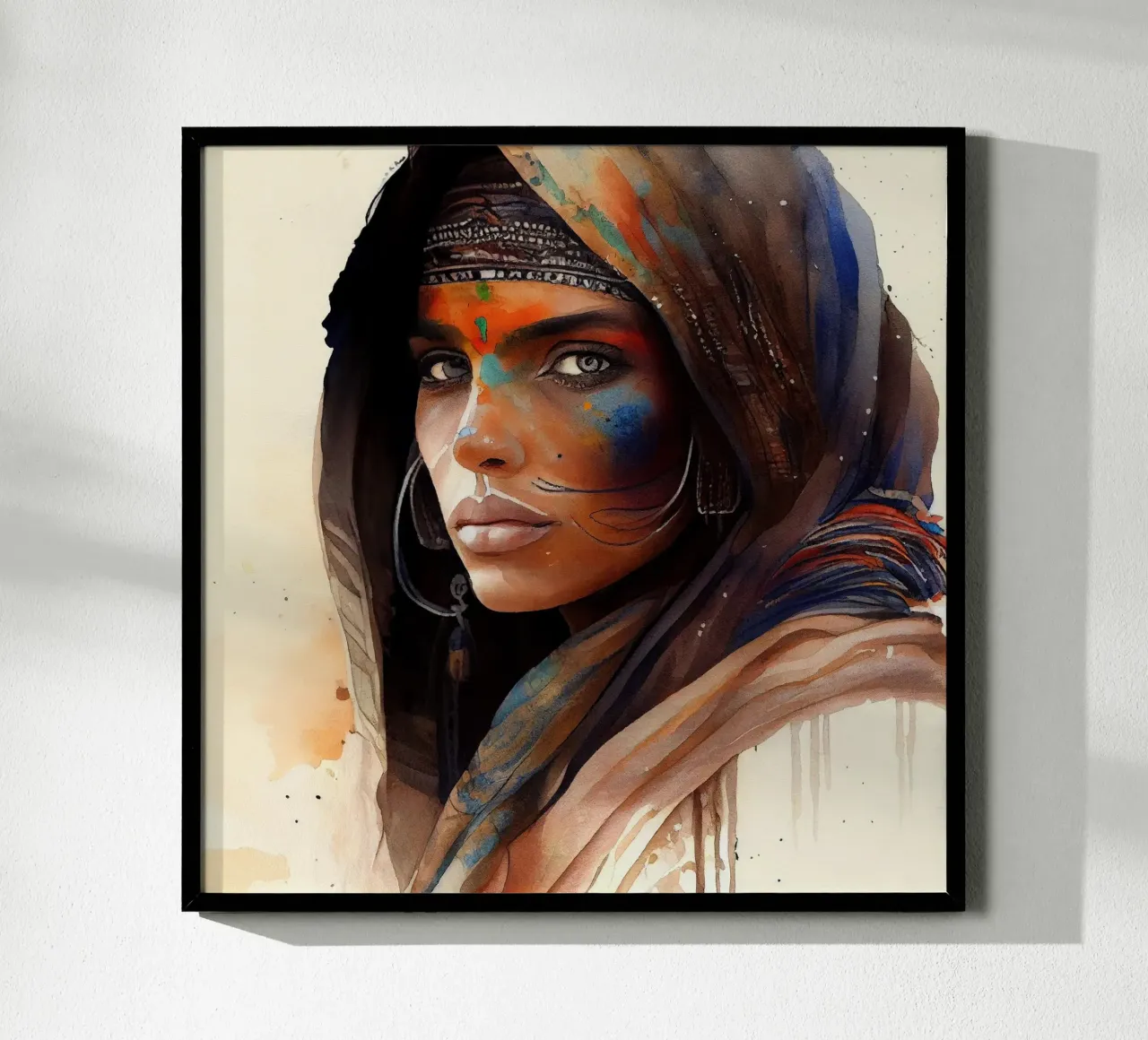 Acquerello Donna Tuareg carta hahnemühle da Chromatic Fusion Studio