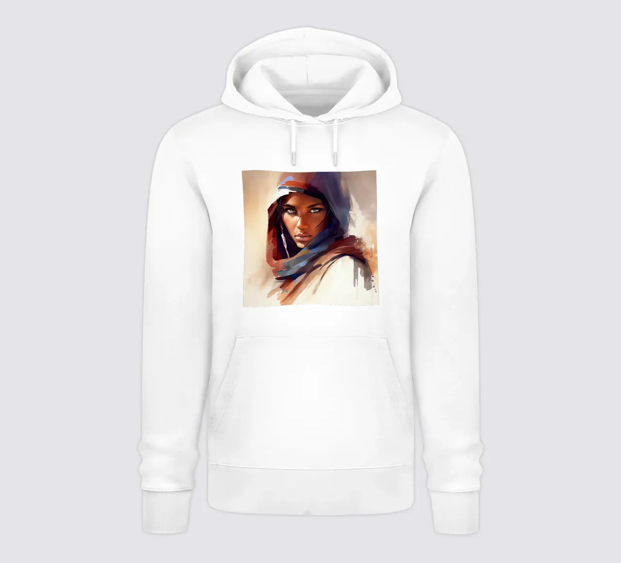 Acquerello Donna Tuareg felpa con cappuccio da Chromatic Fusion Studio