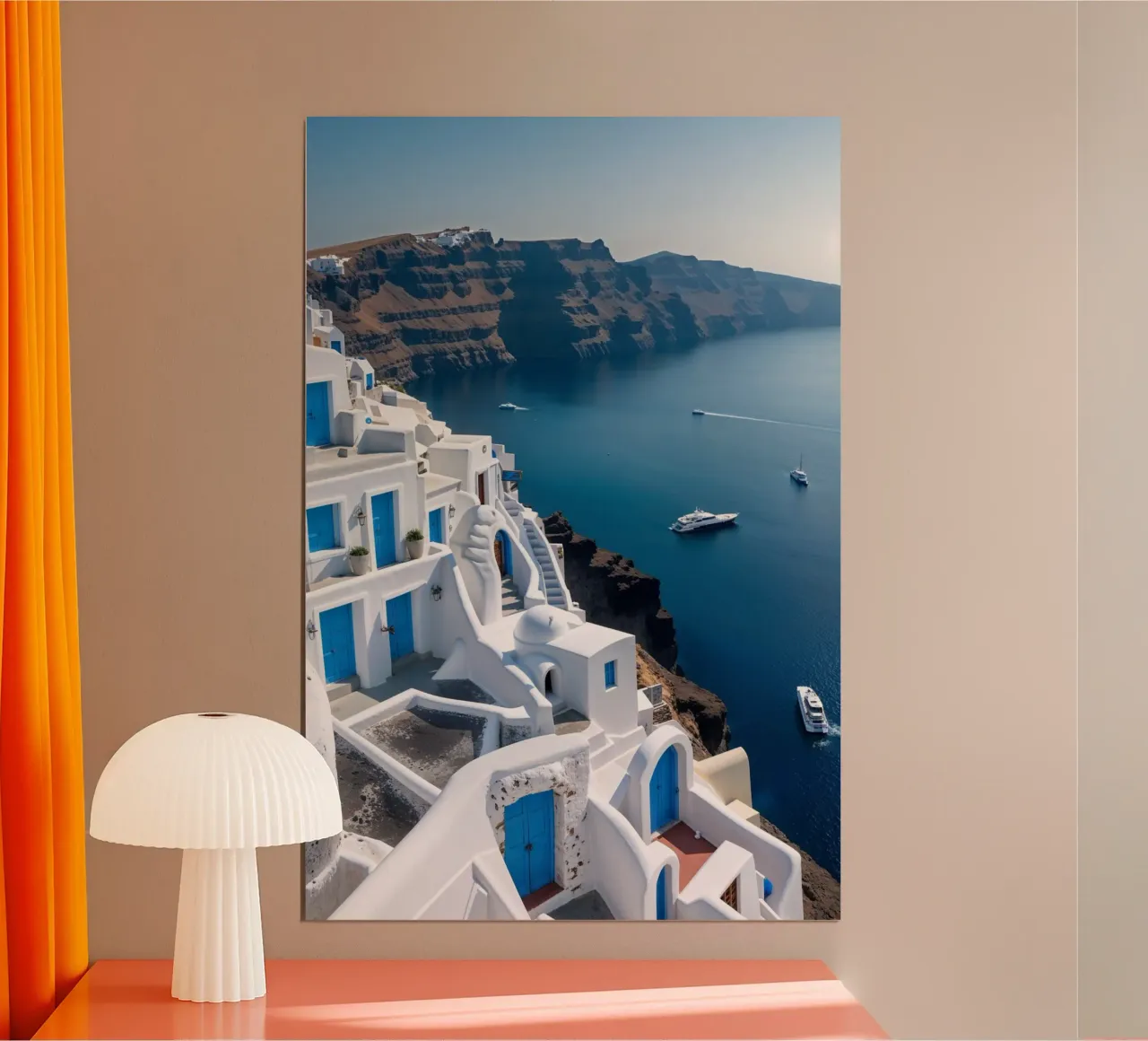Santorini's Enchanting Cliffside Retreat carta hahnemühle da AlbertKlee