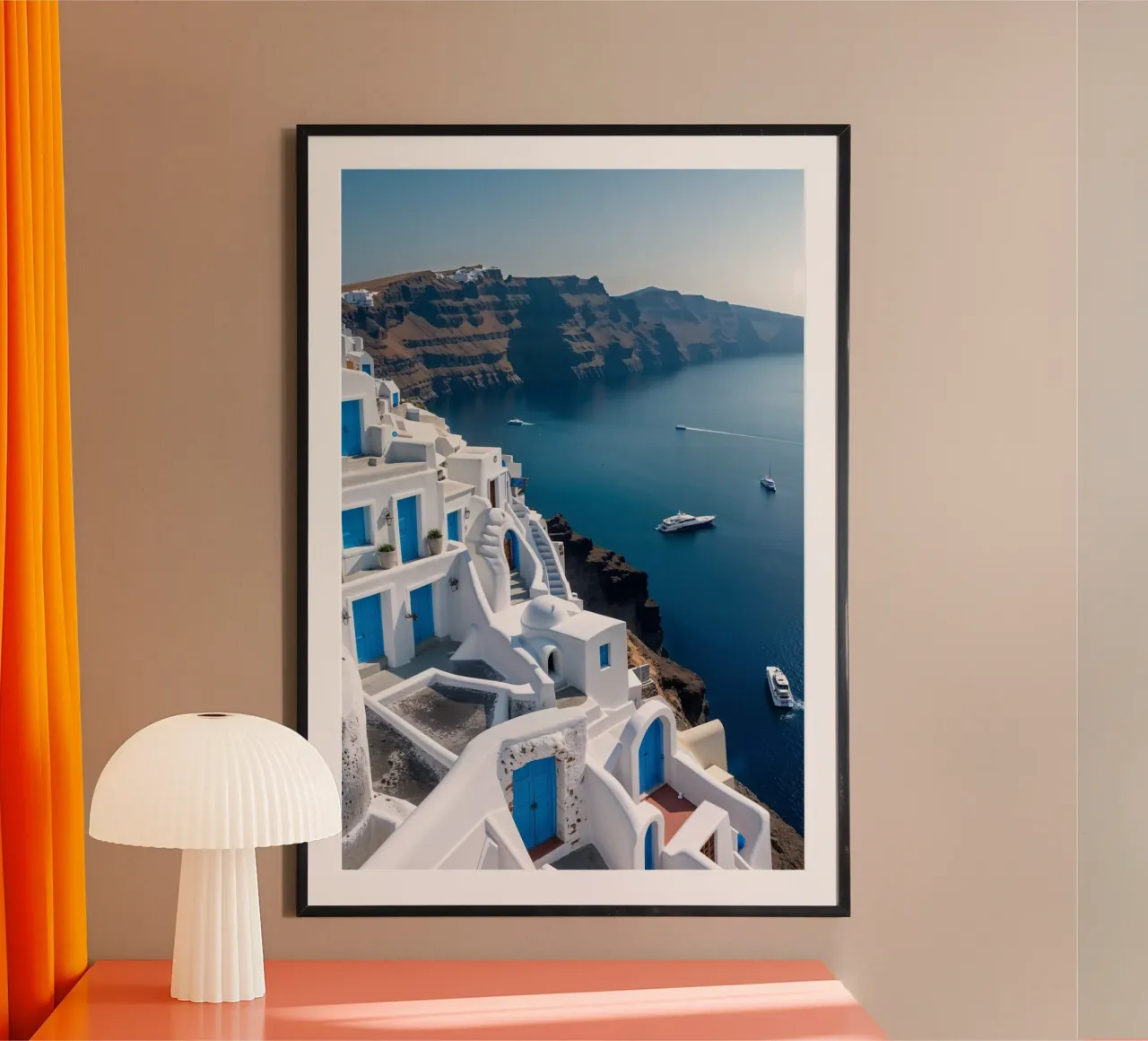 Santorini's Enchanting Cliffside Retreat carta hahnemühle da AlbertKlee