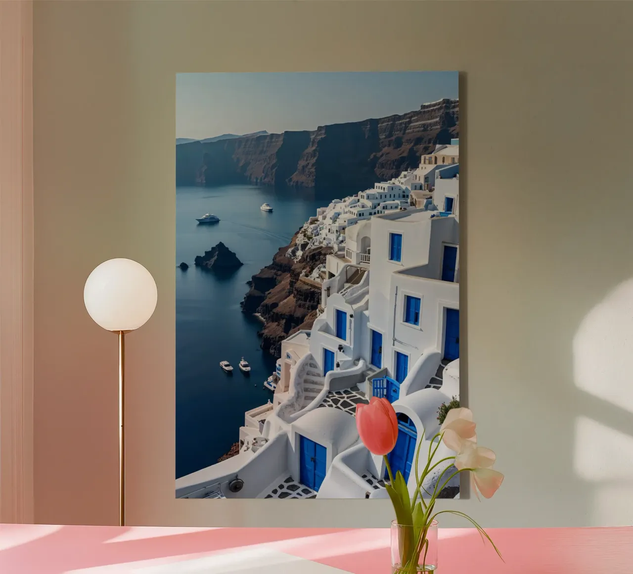 Breathtaking Views of Santorini's Azure Waters tela da AlbertKlee