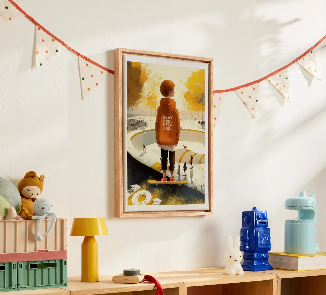 Skater Boy canvas with Floater frame by lazydaypaper