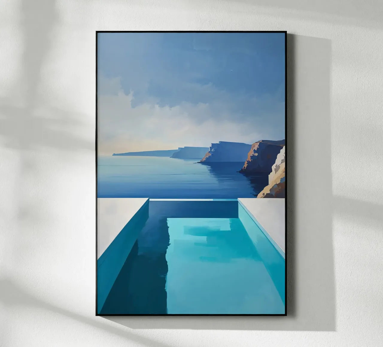 Minimalist infinity pool and serene cliffs plexiglass da AlbertKlee