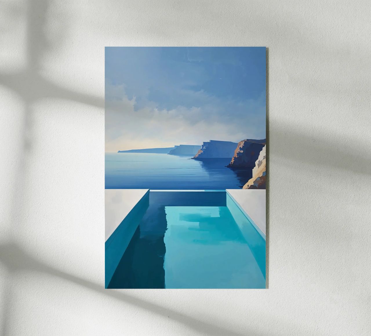 Minimalist infinity pool and serene cliffs plexiglass da AlbertKlee