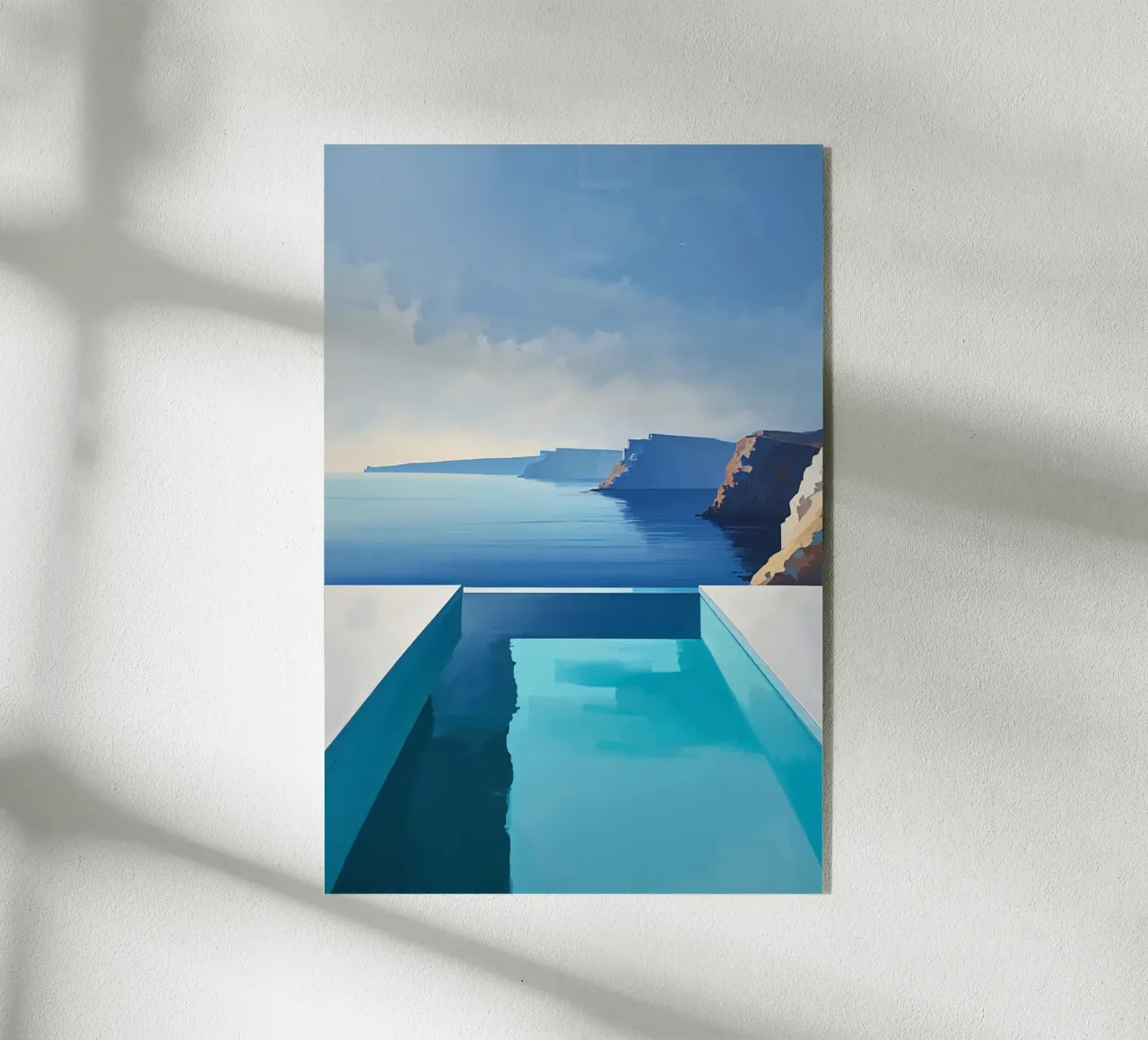 Minimalist infinity pool and serene cliffs plexiglass da AlbertKlee