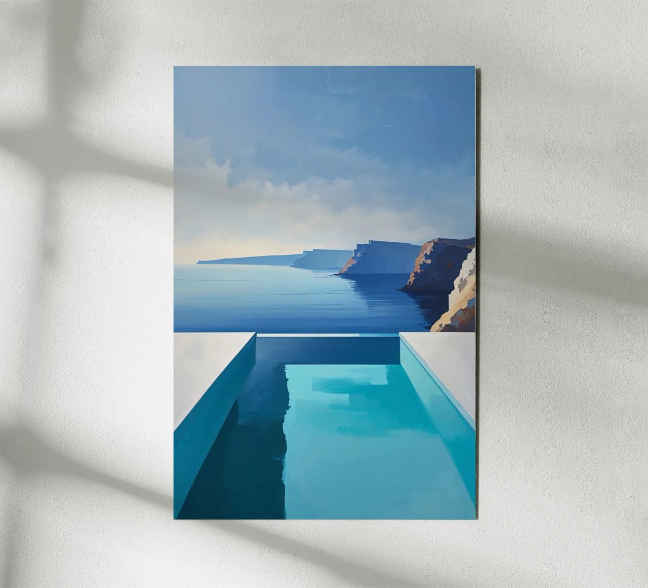 Minimalist infinity pool and serene cliffs alluminio dibond da AlbertKlee