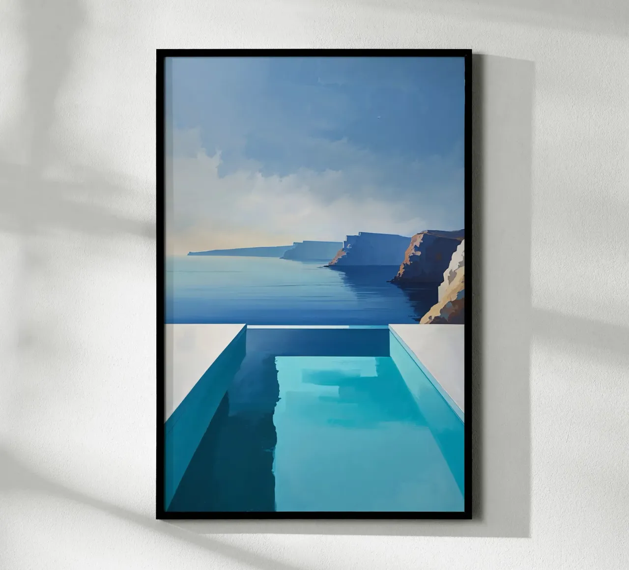 Minimalist infinity pool and serene cliffs hahnemühle de AlbertKlee