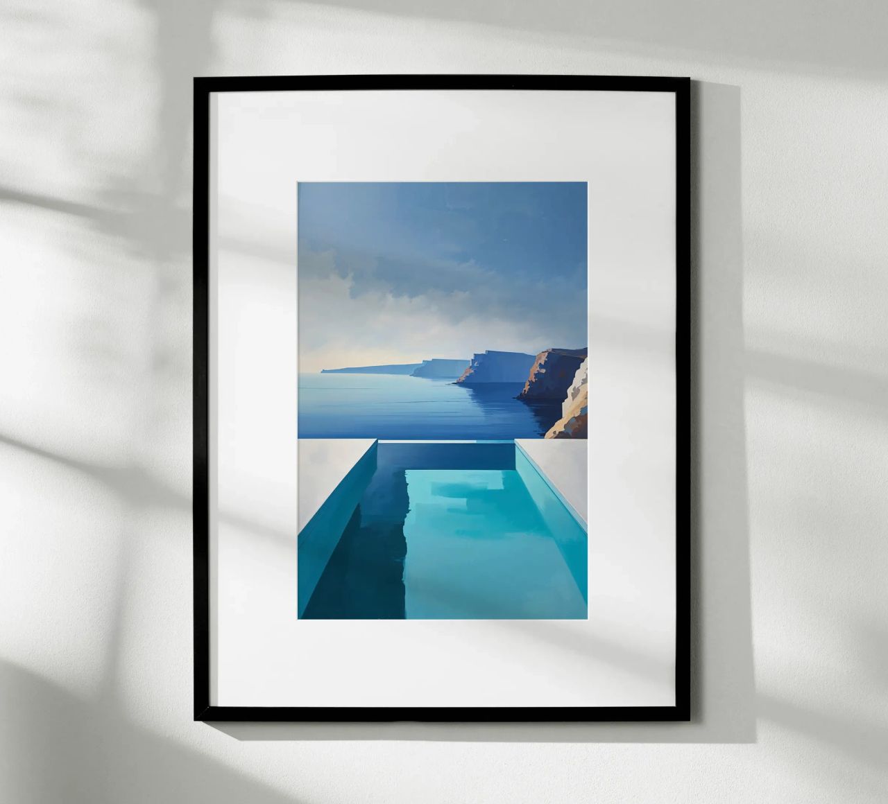 Minimalist infinity pool and serene cliffs carta hahnemühle da AlbertKlee