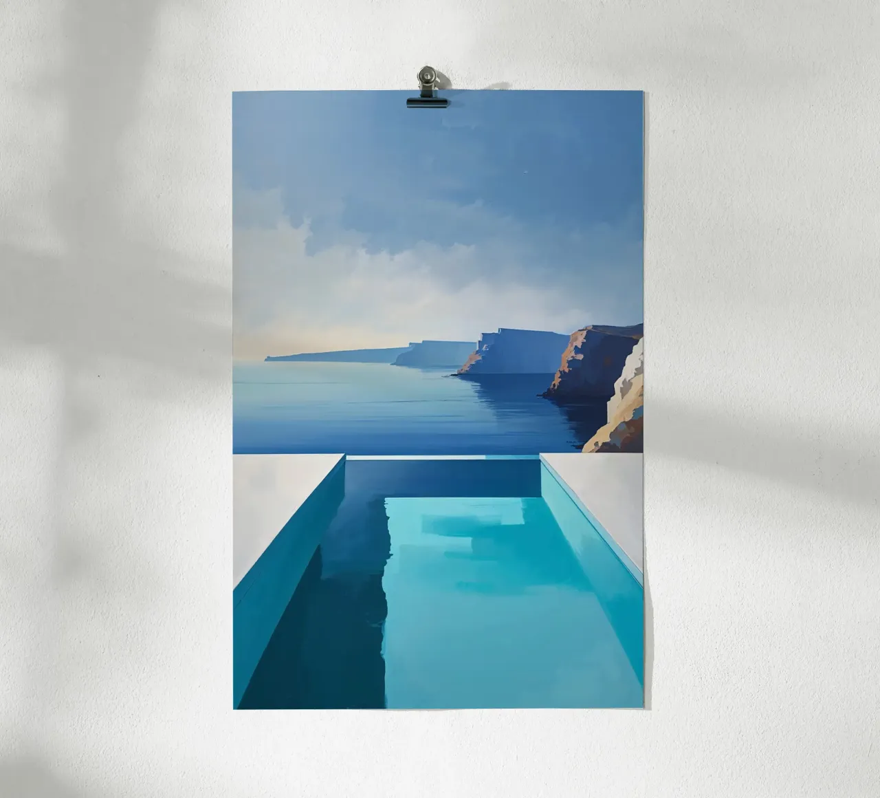 Minimalist infinity pool and serene cliffs hahnemühle de AlbertKlee
