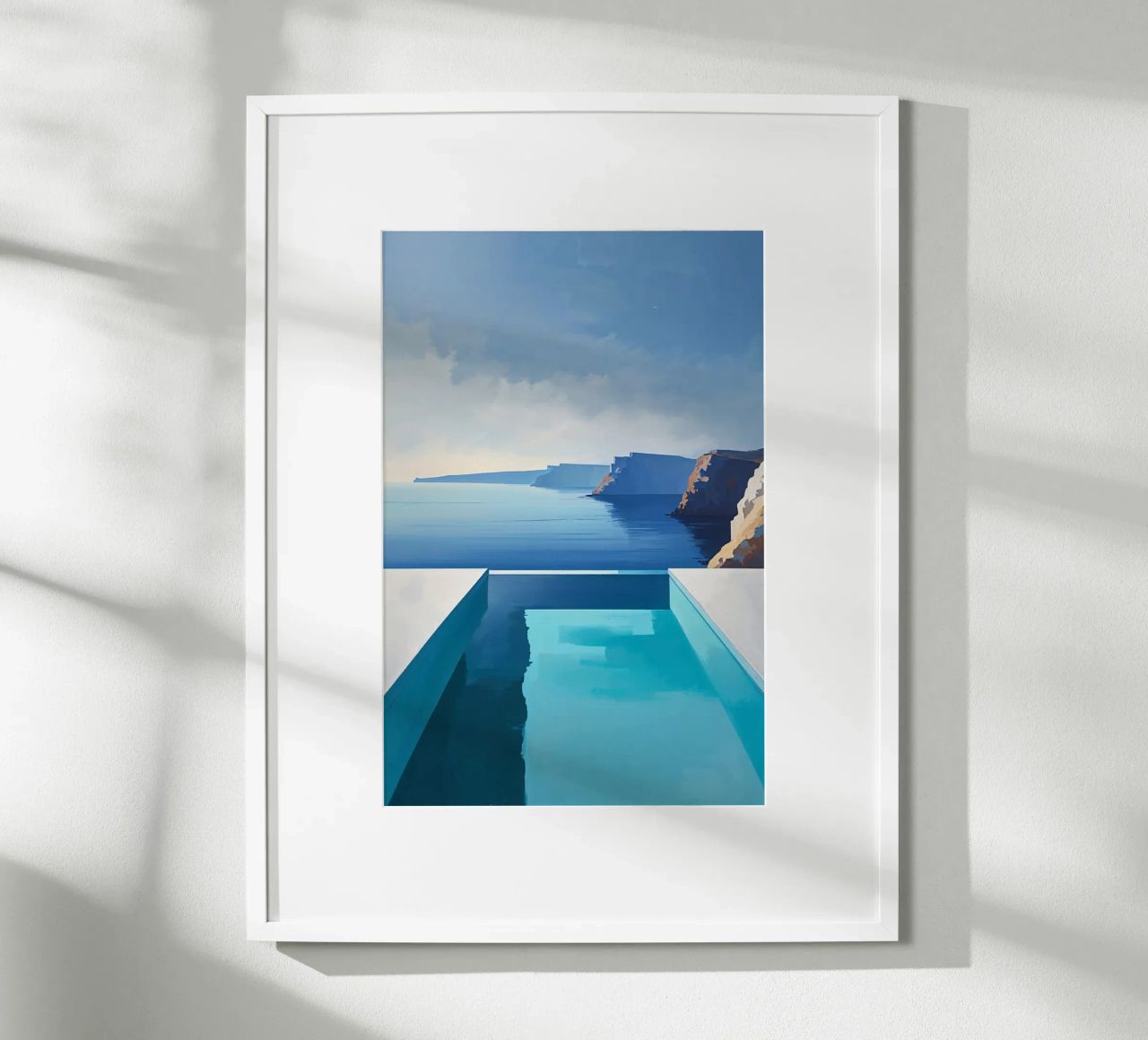 Minimalist infinity pool and serene cliffs carta hahnemühle da AlbertKlee