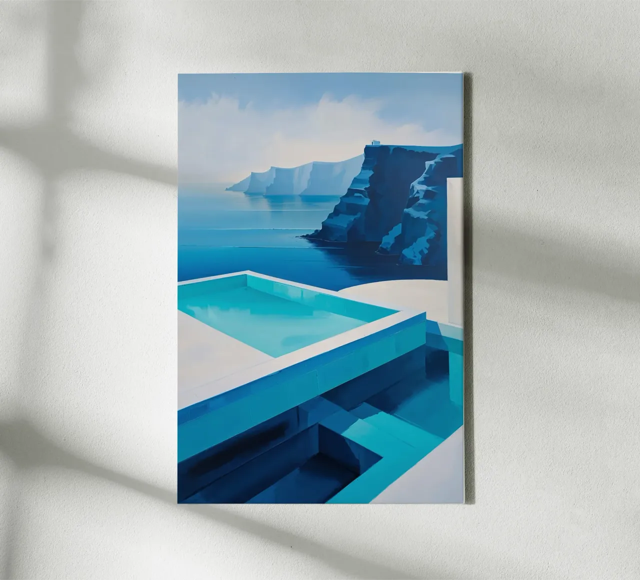Abstract cliffs and infinity edge canvas van AlbertKlee