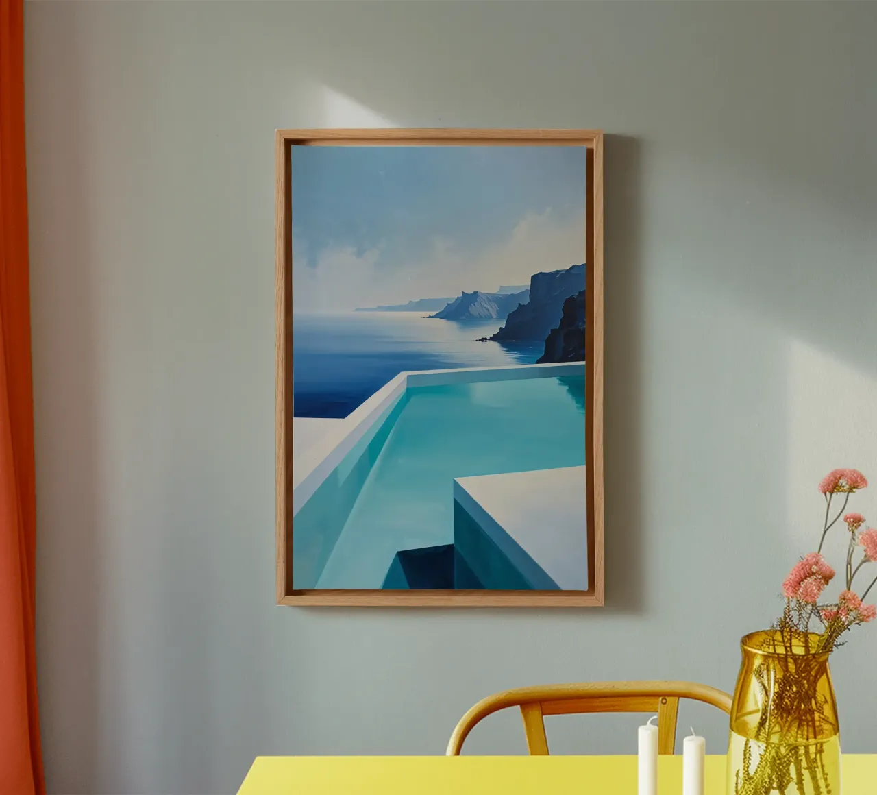 Minimalist pool and rugged coastline canvas by AlbertKlee
