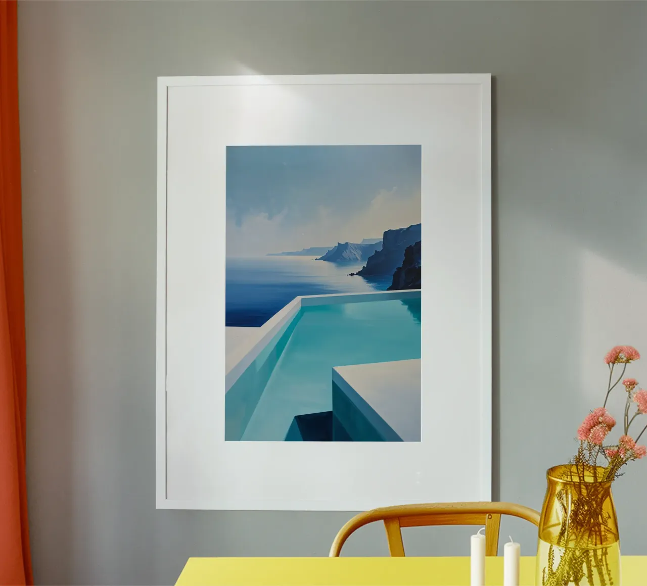 Minimalist pool and rugged coastline carta hahnemühle da AlbertKlee